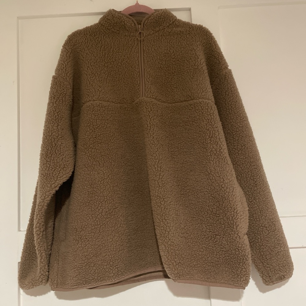 Cozy Tan Sherpa Pullover